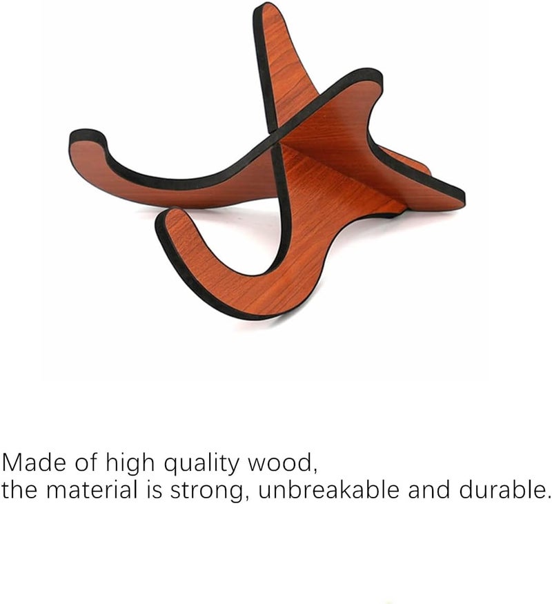 Beetoo Mahogany Foam Ukulele Stand, Portable Wooden Stand for Ukulele, Mandolins and Violins - Image 3